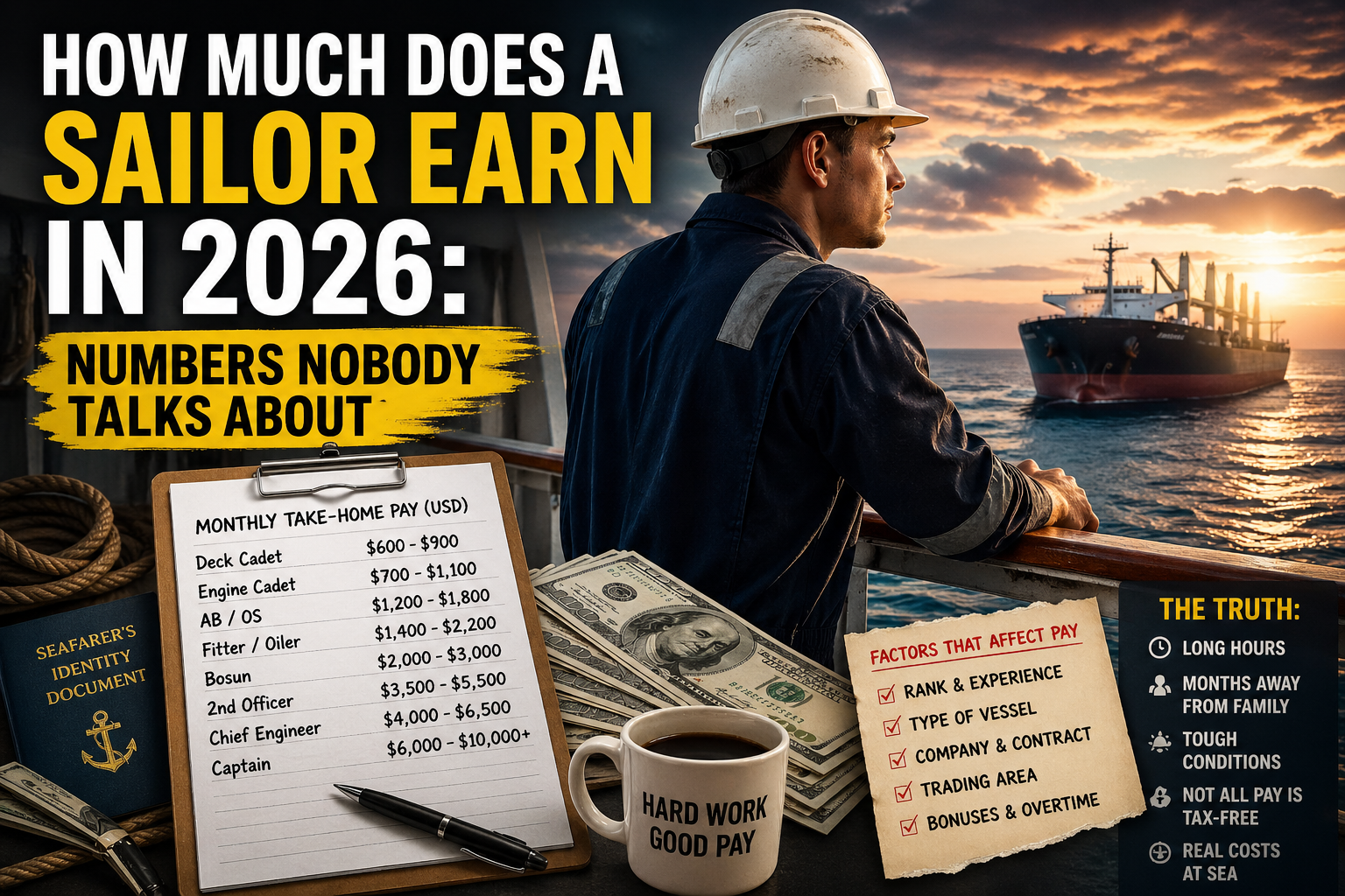Read more about the article How Much Does a Sailor Earn in 2026: Numbers Nobody Talks About